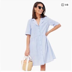 Tuckernuck Women's Short Sleeve Blue Swiss Dot Royal Shirt Dress Sz. XS